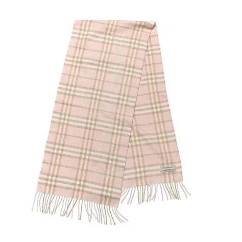 pink burberry fringe scarf|Burberry pink plaid cashmere scarf.